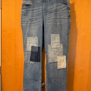 LOGO by Lori Goldstein Blue Denim Boyfriend Jeans